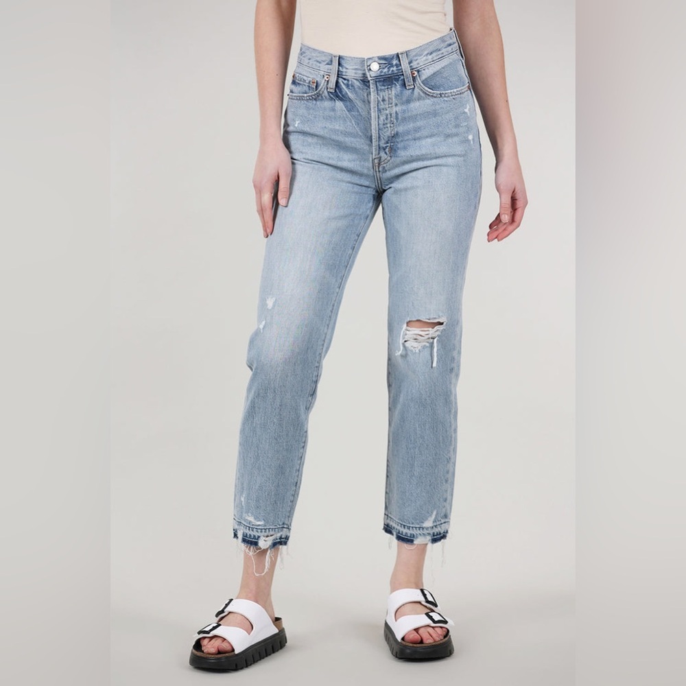 Pistola Charlie High-Rise Classic Straight Distressed Jeans Size 26 - Picture 5 of 6
